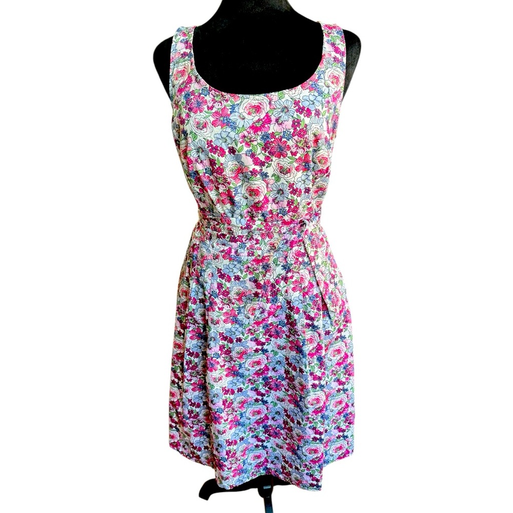 Tommy Hilfiger Floral Midi Dress - Pink and White